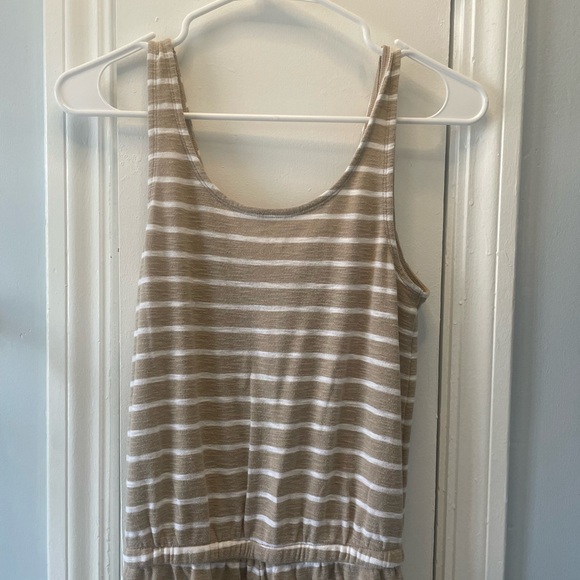 Aerie Striped Tan and White Jumpsuit with Pockets - Picture 5 of 7